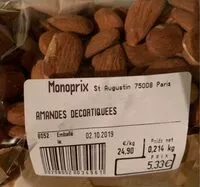 Mängden socker i Amandes decortiquées