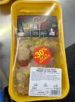 Mängden socker i 3 BROCHETTES DE POULET MARINÉES AU THYM CITRON