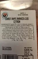 Mängden socker i Carottes râpées