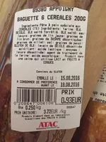 Mängden socker i Baguette 6 céréales