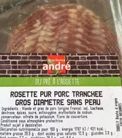 Mängden socker i Rosette pur porc tranchée gros diametre sans peau
