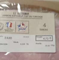 Mängden socker i Jambon supérieur cuit au torchon