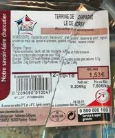 Mängden socker i Terrine de campagne Le Cendray