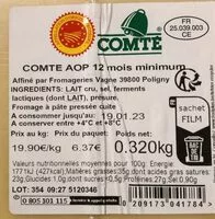 Mängden socker i Comte 12 mois