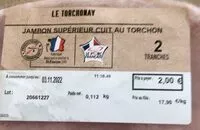 Mängden socker i Jambon supérieur cuit au torchon