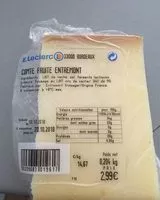 Mängden socker i Comte fruite entremont
