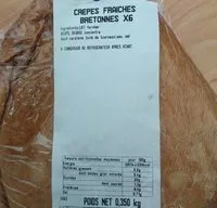 Mängden socker i Crêpes fraîches bretonnes x 6