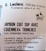 Mängden socker i Jambon cuit supérieur avec couenne