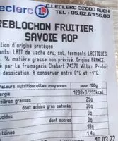 Mängden socker i Reblochon