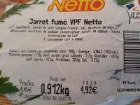 Mängden socker i Jarret fumé de porc