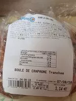 Mängden socker i Boule de campagne tranchee