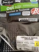 Mängden socker i Saucisse de Toulouse