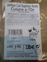 Mängden socker i Jambon cuit superieur aoste cuisiné à l'os