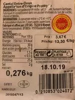 Mängden socker i Cantal Entre-Deux