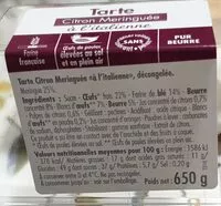 Mängden socker i Tarte citron meringuée
