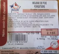 Mängden socker i Mousse de foie forestière