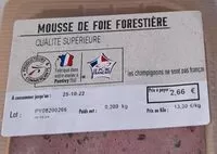 Mängden socker i Mousse de foie forestière