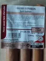 Mängden socker i Saucisses de Strasbourg