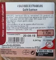 Mängden socker i Saucisse de Strasbourg