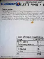 Mängden socker i Tartelette pomme