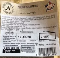 Mängden socker i Terrine de campagne