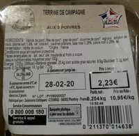 Mängden socker i Terrine de campagne aux 3 poivres