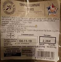 Mängden socker i Terrine de campagne 3 poivres