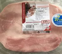 Mängden socker i Jambon cuit supérieur, teneur reduite en sel