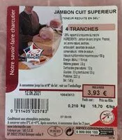Mängden socker i Jambon cuit superieur