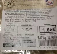 Mängden socker i Roti de porc aux herbes