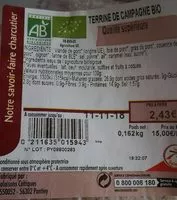 Mängden socker i Terrine de campagne biologique