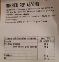 Mängden socker i Fromage Morbier