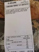 Mängden socker i Chausson au pomme