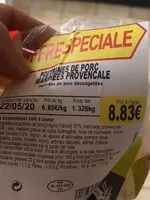 Mängden socker i Poitrines de porc marinee provencal