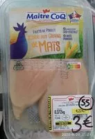 Mängden socker i Filets de poulet nourri aux grains de maïs