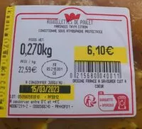 Mängden socker i Aiguillettes de poulet thym citron