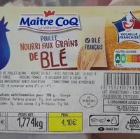 Mängden socker i Cuisses de Poulet nourri aux grains de blé