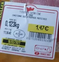 Mängden socker i Escalope de dinde