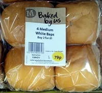 Mängden socker i 4 Medium White Baps