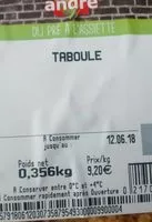 Mängden socker i Taboulé