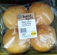 Mängden socker i 4 Bakers Best Crusty Rolls