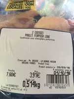 Mängden socker i Cuisses de poulet