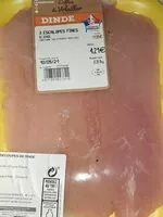 Mängden socker i 3 escalopes fines de dinde