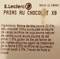 Mängden socker i Pain au chocolat x 8 E. Leclerc