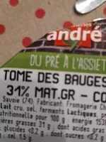 Mängden socker i Tome des bauges