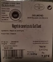 Mängden socker i Magret de canard cru du sud-ouest
