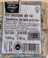 Mängden socker i Bleu d'Auvergne