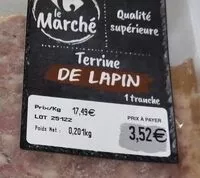 Mängden socker i Terrine de lapin