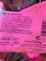 Mängden socker i Brie de meaux aop