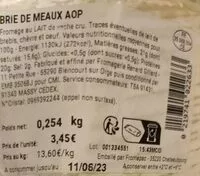 Mängden socker i Brie de Meaux AOP